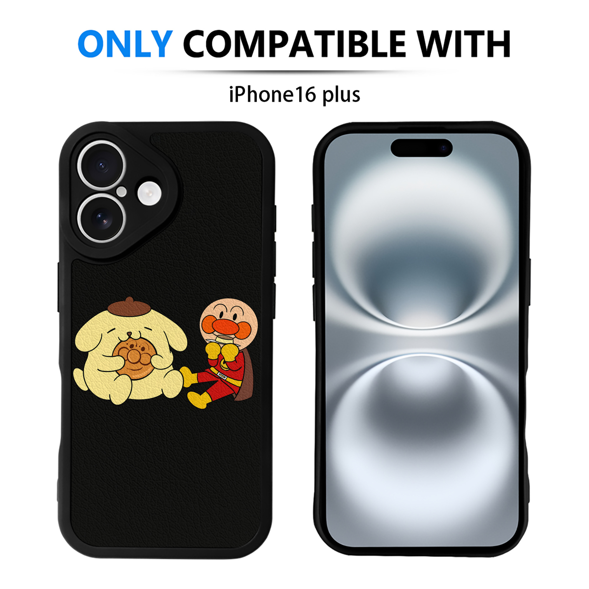 （画像用） アンパンマン Anpanman 【iPhone 16シリーズ対応】シリコンスマホケース（レザー調） 材質：シリコン